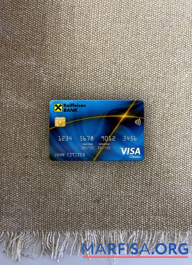 Blank Slovakia Raiffeisen Bank visa classic card photolook front example